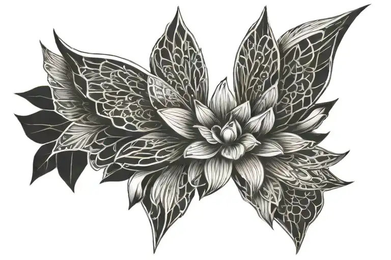 Angel Wings And Lotus Flower