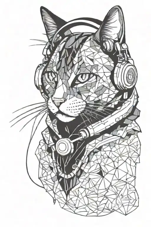 Space Cat With Headphones