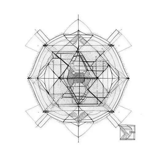 A Minimalist Tattoo Of A Coffee Cup With A Structural Engineering Blueprint Design Wrapped Around It