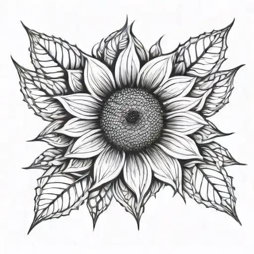 3D Realistic Sunflower Tatto