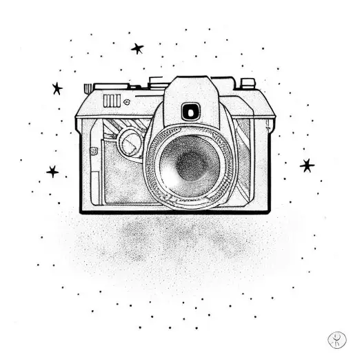 Space Tattoo With Camera Lens