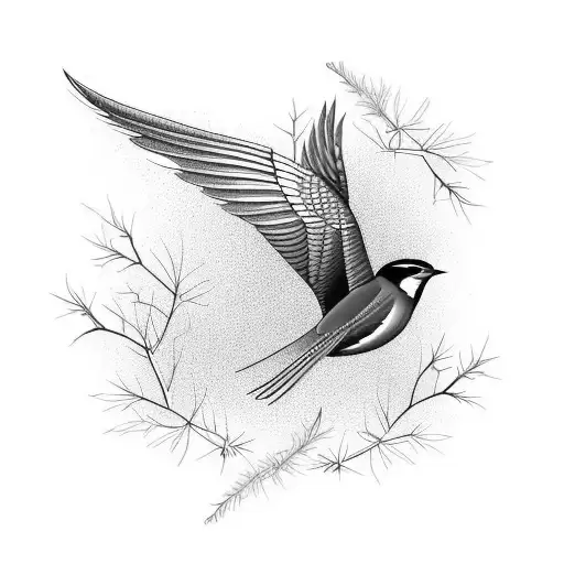 Nordic Background Flying Siberian Jay