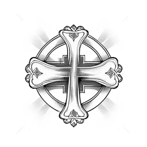 Catholic Cross With Ribbon