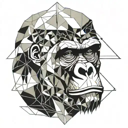 Gorilla's Face With Jesus Cross