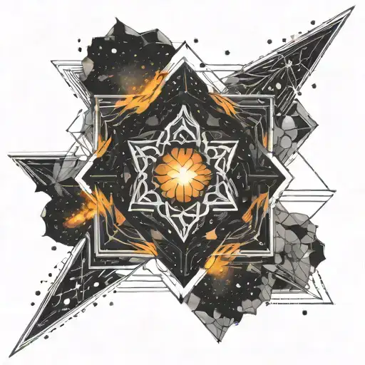 Fire Inside Galaxy Filled With Stars