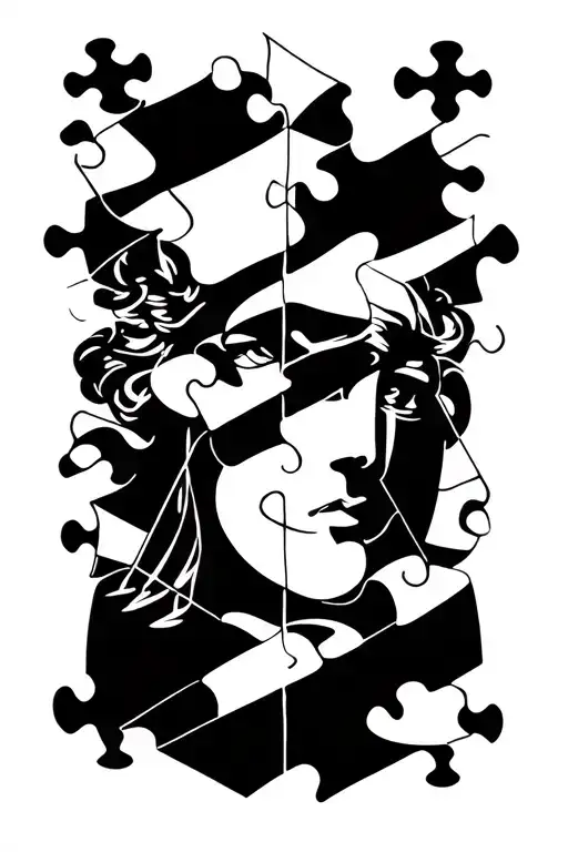 Justice And Puzzle Pieces Forming