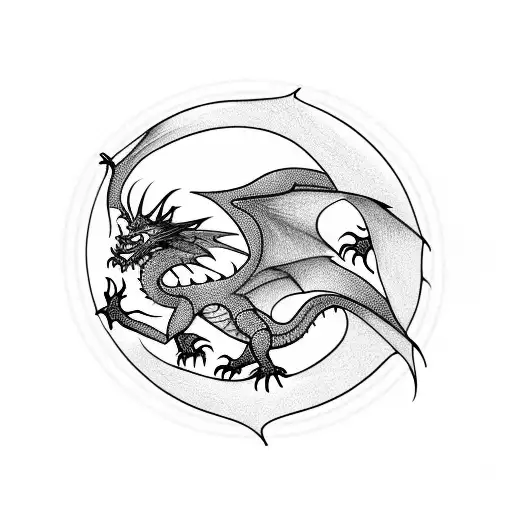 Dragon Flying From Smoke