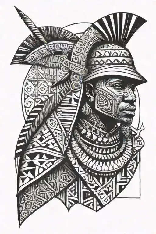 Basotho Warrior With A Spear And Straw Hat
