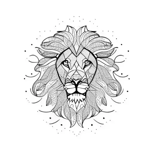 Lion Half Face Geomatric