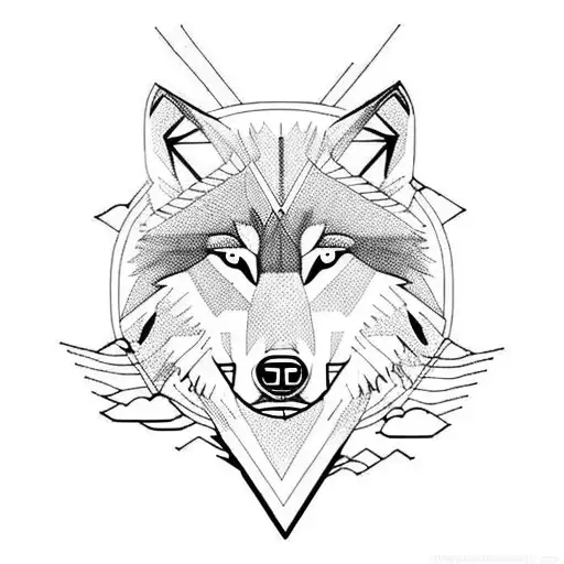 Wolf Moon And Mountain