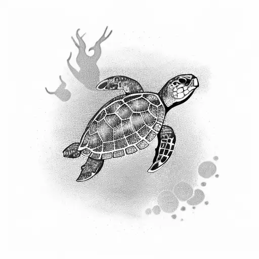 Sea Turtle And Owl With Rainbow Background