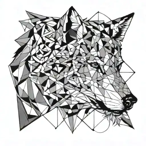 Sacred Geometry Wolf Head