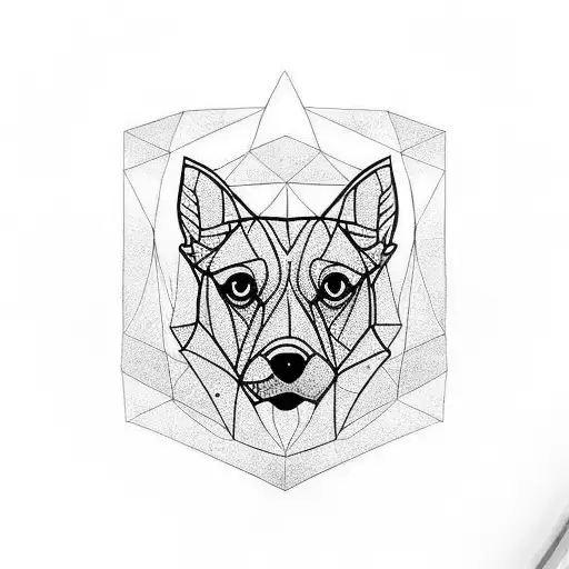 Very Minimalistic Geometric Scottish Terrior Dog
