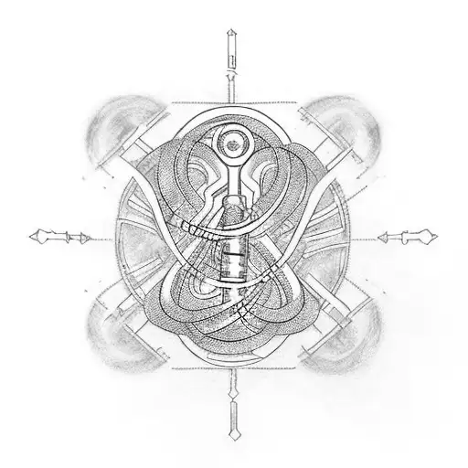 A Music Note Intertwined With A Lightsaber