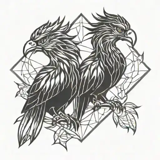 Two Baby Pheonix As Pisces And Scorpio Zodiac Sign