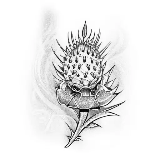 Scottish Thistle With Initials C A S B