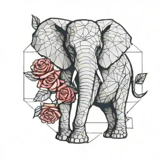 Elephant Holding A Red Rose