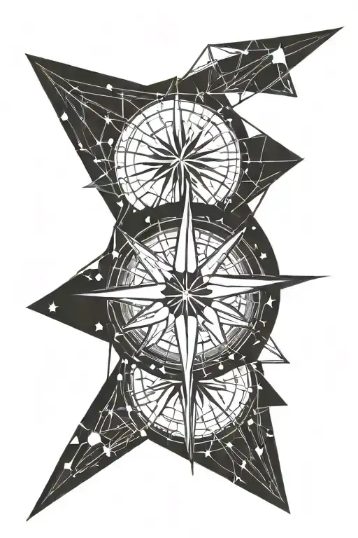 Beveled North Star Compass