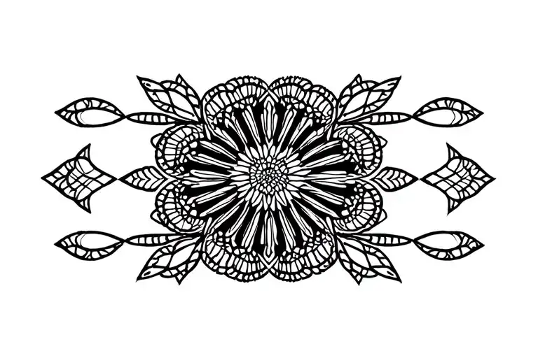Lace Design In A Line To Go On Lower Back