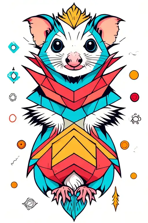 Brushtailed Possum Surrounded By Dopamine And Serotonin Symbols