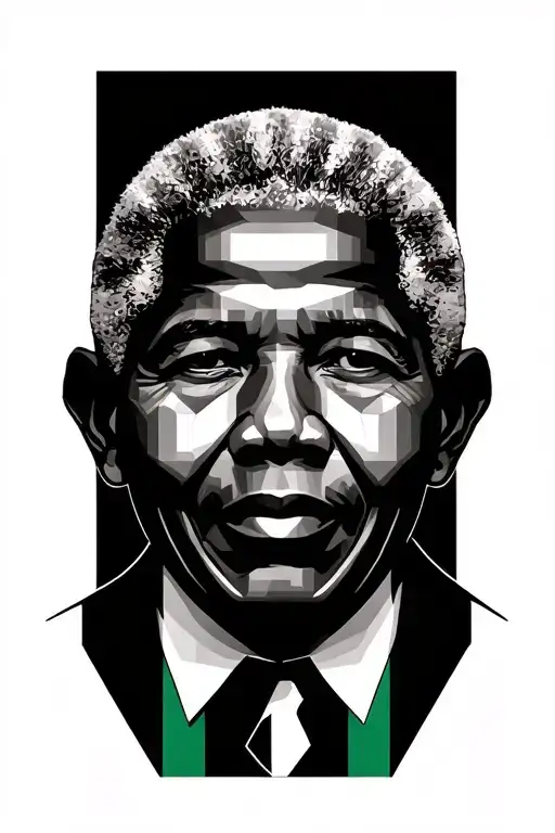 Bust Mandela On South Africa Flag