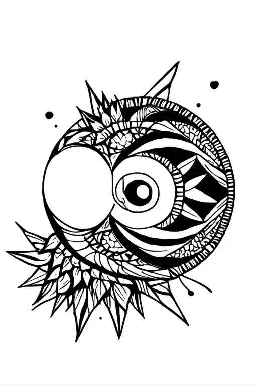 Sun And Crescent Moon