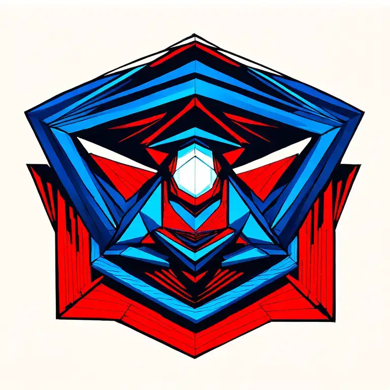 Blue And Red Geometry