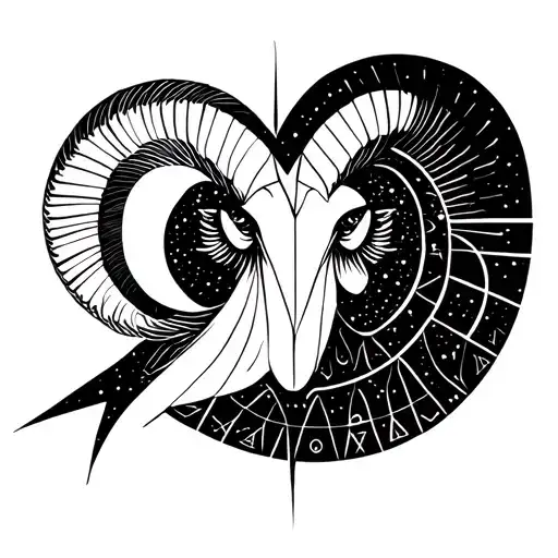 Zodiac Symbol Aries Constellation Intertwined