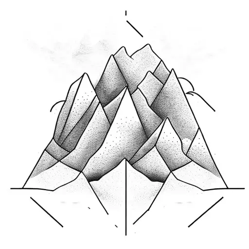 A Geometric Mountain Range Tattoo With Celtic Symbols Hidden Within The Peaks