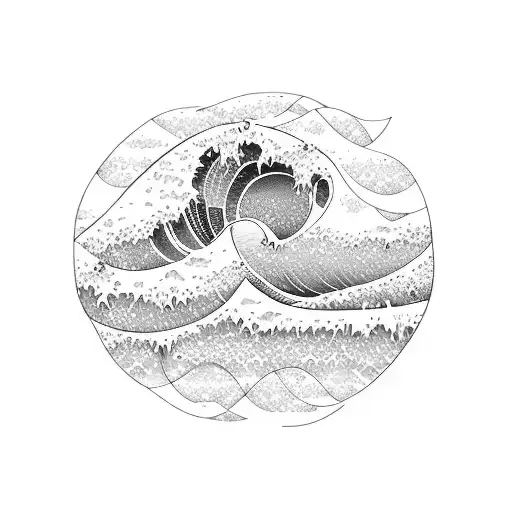 Simple Blue Ocean Wave With Horizon