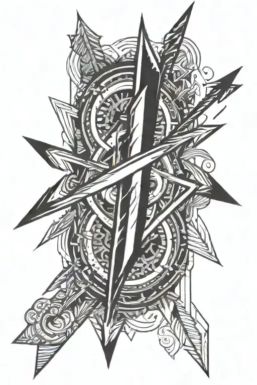 Arrow With Earth Element With Lightning