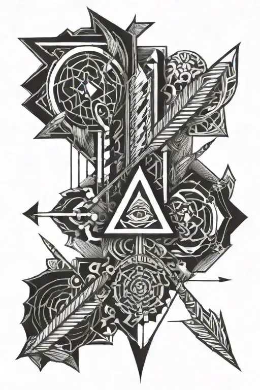 Arrow Tattoo Design Combining Elements