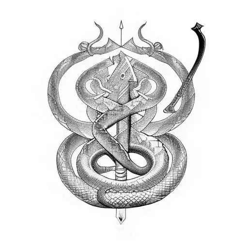 Sword Wrapped By Snake