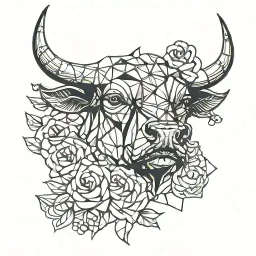 Bull With Carnation Crown