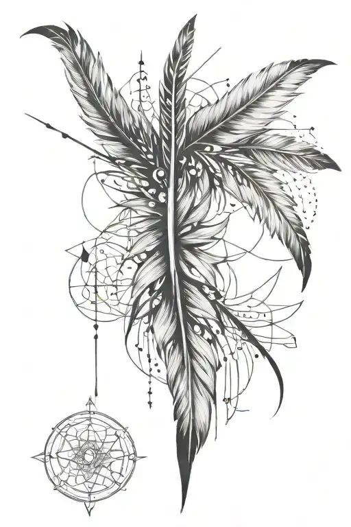 Feather And Geometrical Back