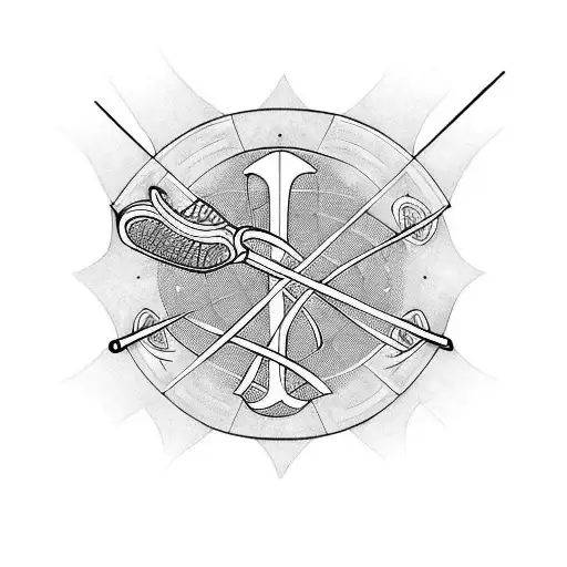 Lacrosse Sticks With A Christian Cross