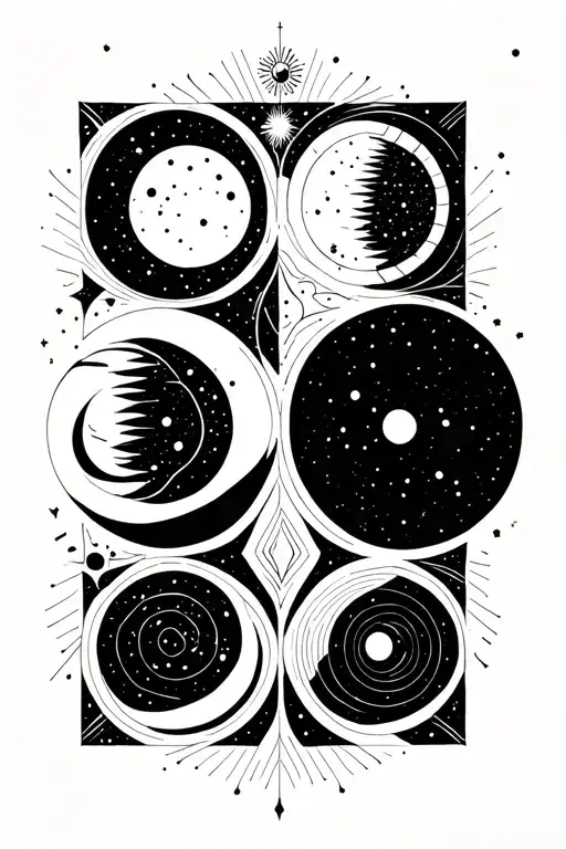 Moon Phases And Stars And Planets