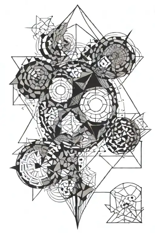 Geometric Tattoo Based On The Chaos Symbol Incorporating Other Geometrical Patterns