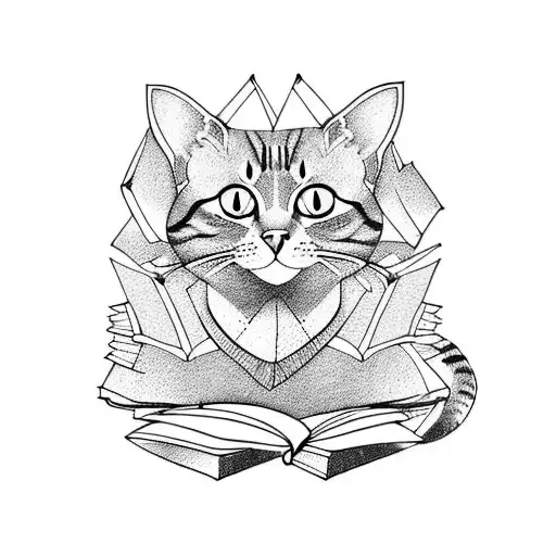 Cat With Books