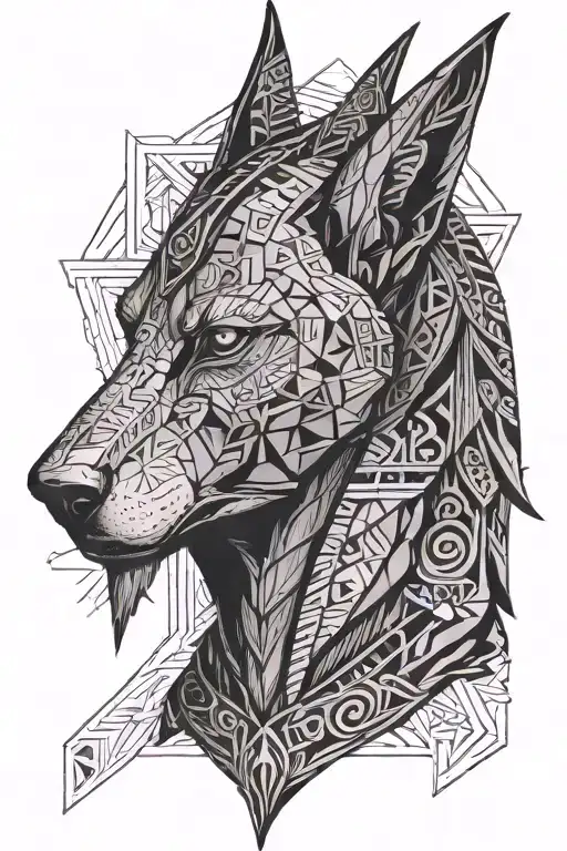 Anubis Portrait With Half
