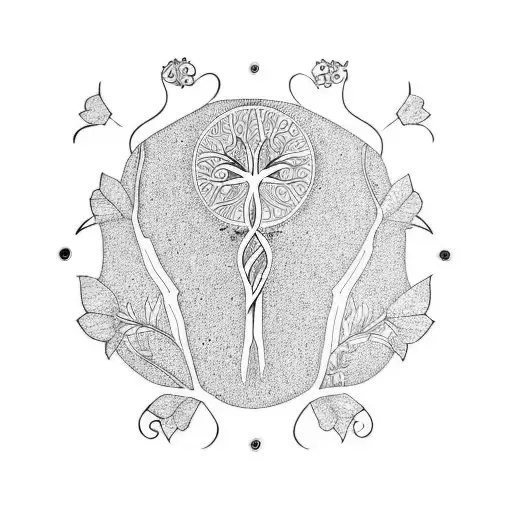 Butterfly With Tree Of Life