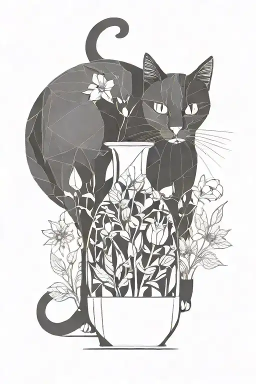 Cat Knocking Of Flower Vase