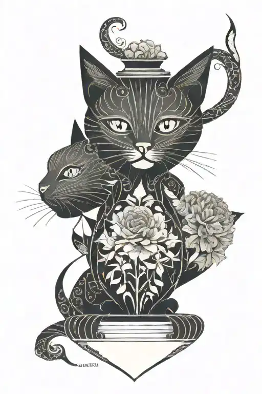 Cat Knocking Of Flower Vase