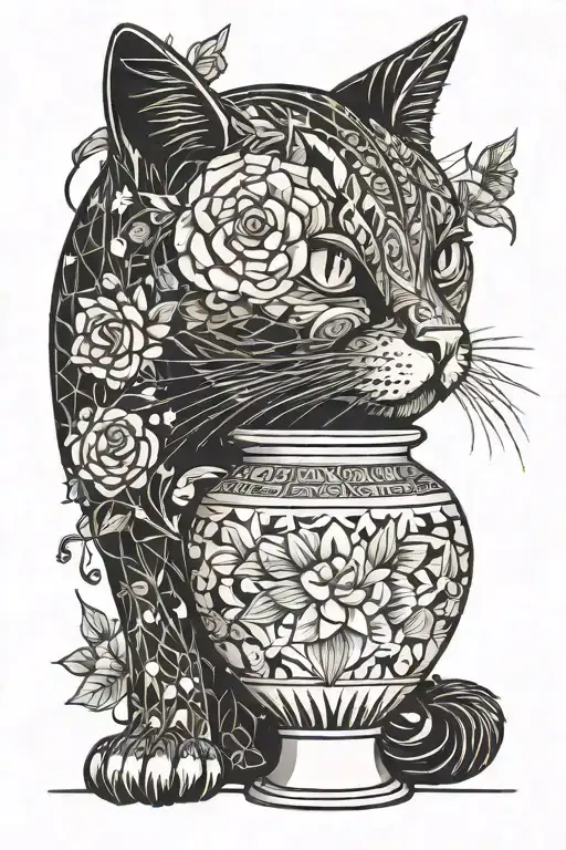 Cat Knocking Of Flower Vase