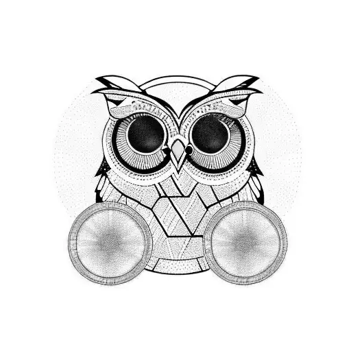 Owl In Geometry With Wheel Aprons