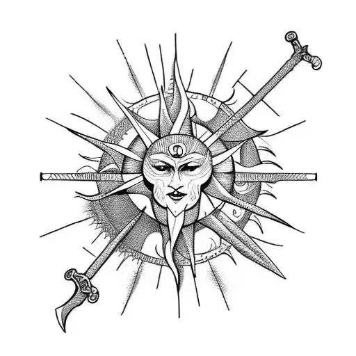 Sword With Sun And Wine