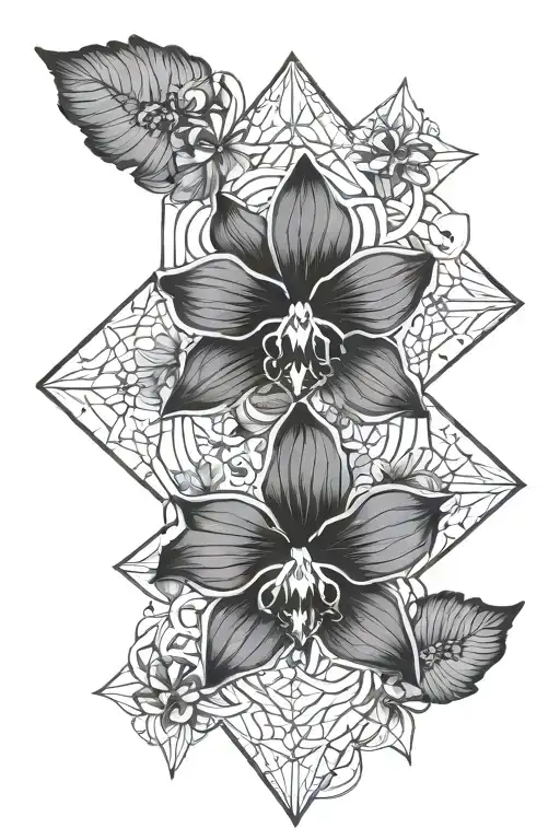Black Orchid Mandala Sleeve