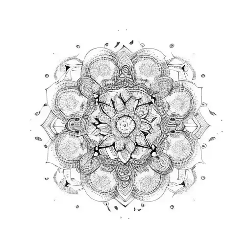 Long Henna Mandala Style