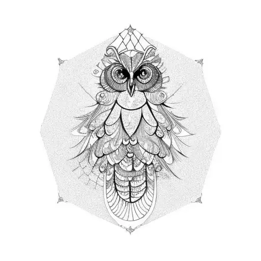 Pisces Feather Peacock Owl