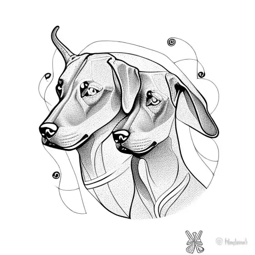 Gemini Doberman Kokopelli Tree